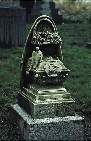Greenwood - dove, flowers, tiny sarcophagus